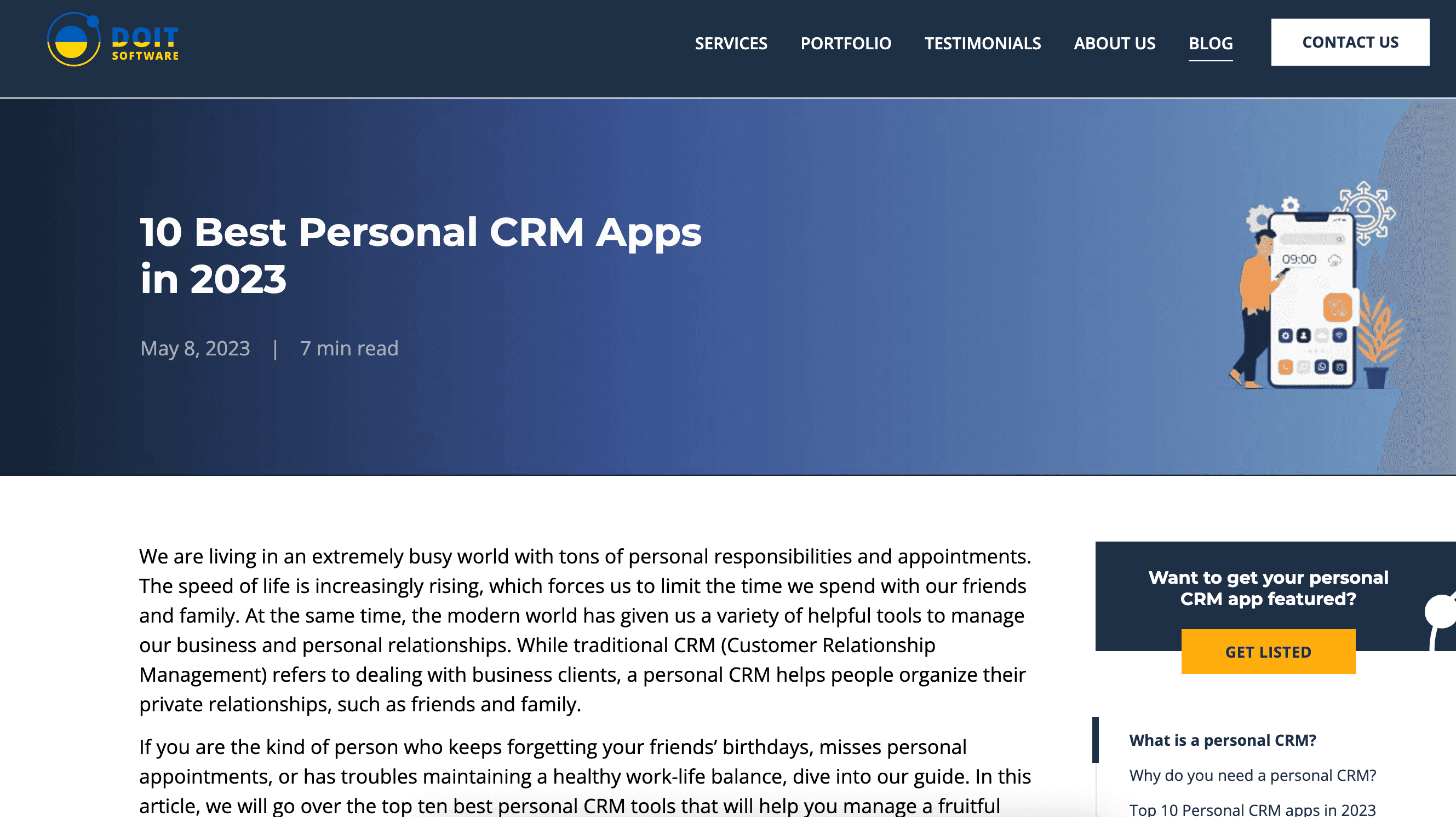 DOIT Software offers a helpful guide to picking your own PRM or Personal CRM