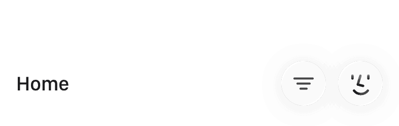 Mesh app Home view header
